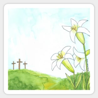 Lilies on Calvary Sticker